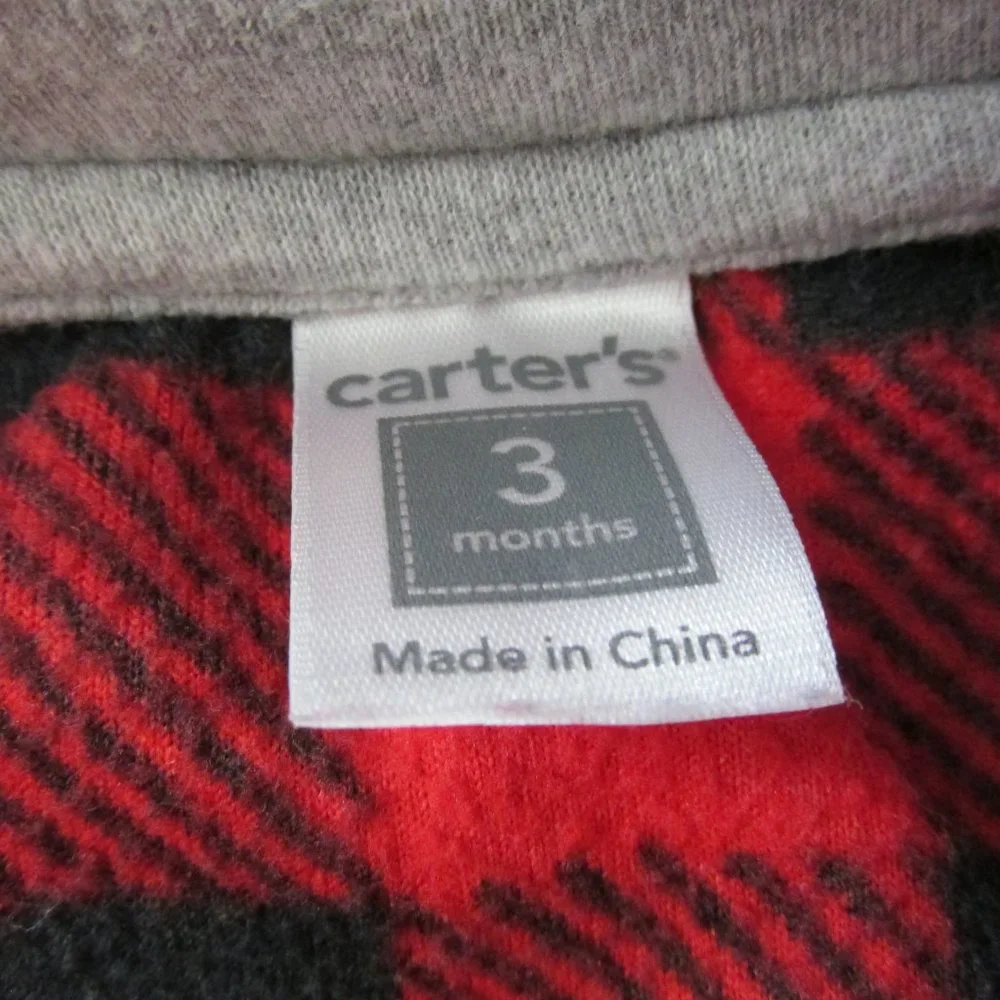 Carters 2 Pc Fleece Vest Pants Outfit Infant Boys Size 3M Red‎ Check Mommys Hero